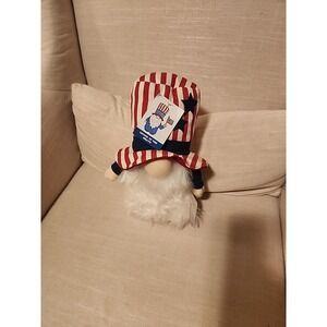 Gnome of The Brave 10" Gnome Plush Weighted Shelf Mantle Décor Patriotic Stars
